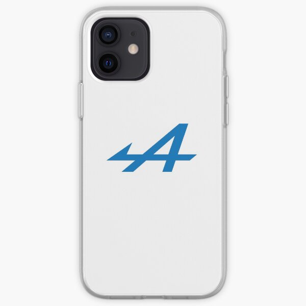 Logo Alpine Bleu fond blanc Coque souple iPhone