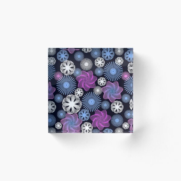 Dancing Spirographs Acrylic Block