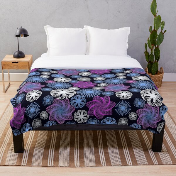Dancing Spirographs Throw Blanket