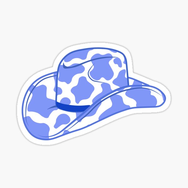 blue cow print cowboy hat