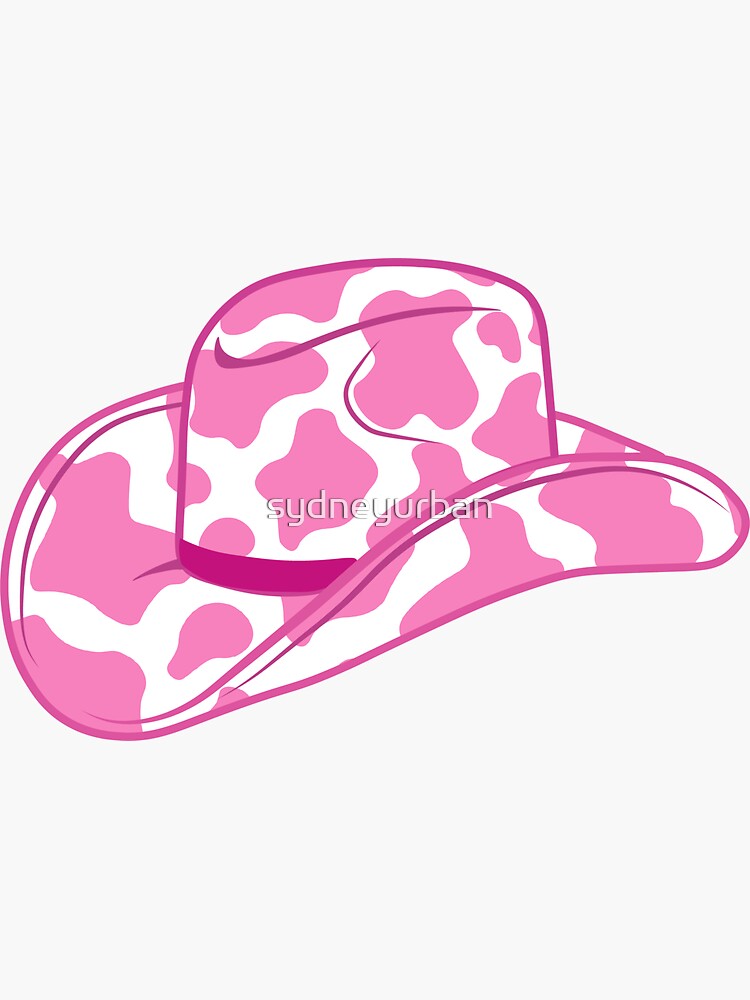 Pink Cow Print Cowbabe Hat Sticker For Sale By Sydneyurban Redbubble