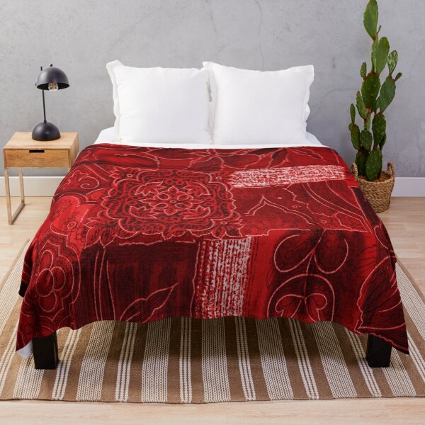 Item preview, Red Patchwork Fabric designed and sold by AlteredAtelier.