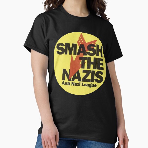Vista previa del artículo con la obra «smash the nazies. anti nazi league», diseñado y vendido por remerasnerdas.