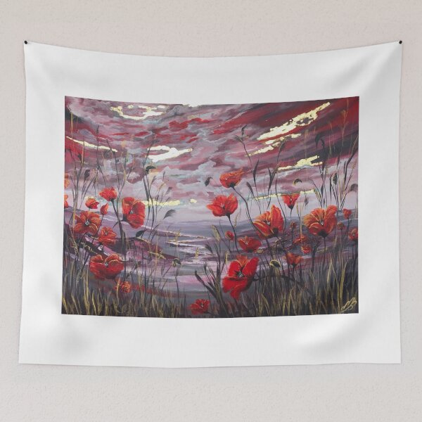 Item preview, Poppies on Gold Leaf designed and sold by MarjaBrown.
