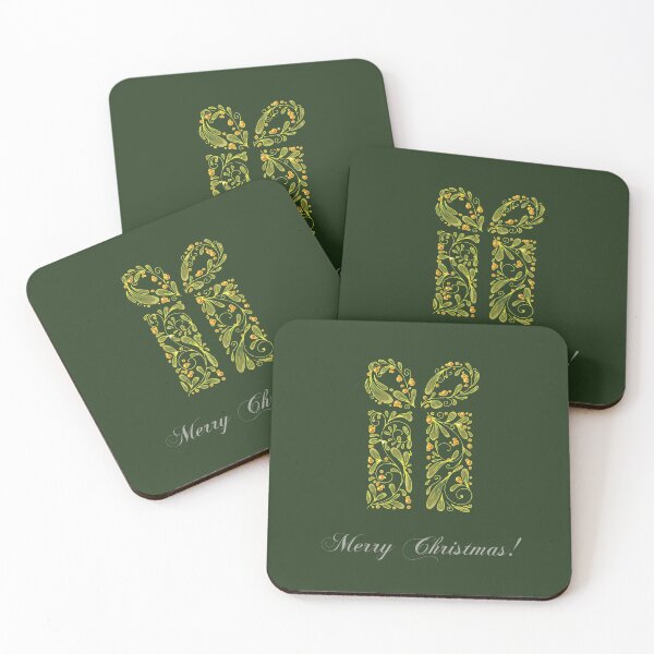 Item preview, Green Floral Gift Merry Christmas designed and sold by ForFunDesigns.