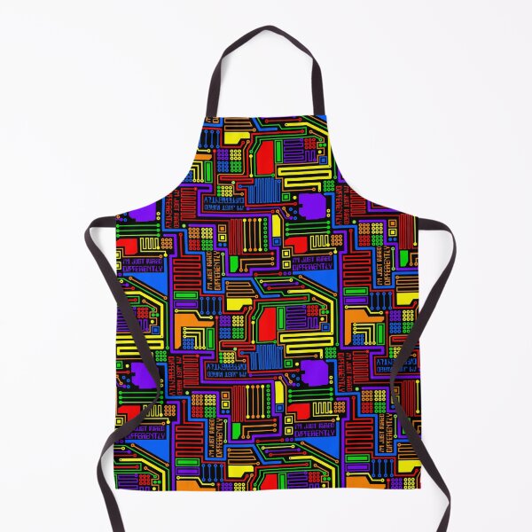 Item preview, Modern Flat - Circuit Board Pattern - Im Just Wired Differently - Rainbow designed and sold by WickedRefined - Nicole Demereckis.