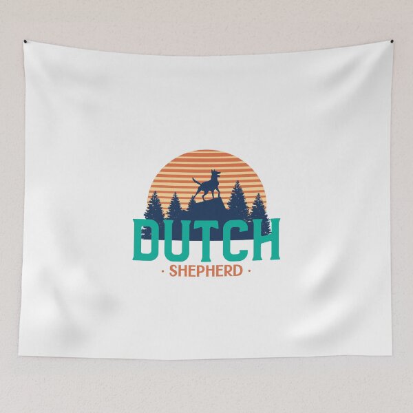 Item preview, Wild Dutch Shepherd Cool Retro Silhouette  designed and sold by Guarddogdrive.