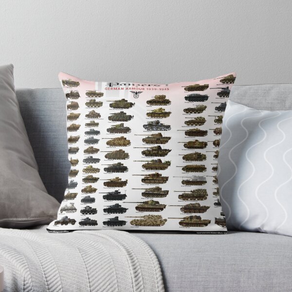Poster Panzers (With Titles) Throw Pillow