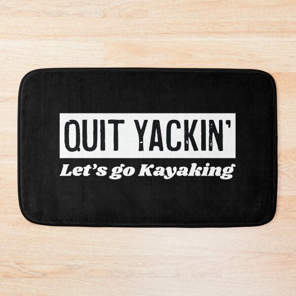 Aperçu de l'œuvre Let's Go Kayaking - T-Shirt Funny Kayaking - Blanc sur Noir créée et vendue par Humorless Designs.