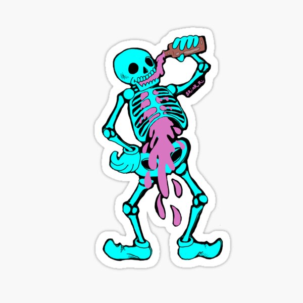 drinking skeleton Sticker