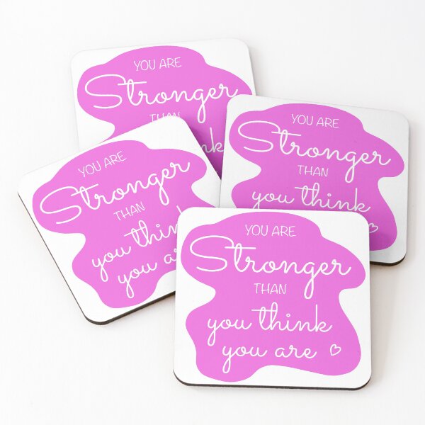 Item preview, You Are Stronger Than you Think You Are Affirmation in Pink designed and sold by CottoVerdi.
