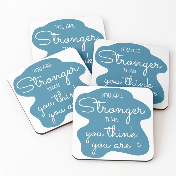 Item preview, You Are Stronger Than you Think You Are Affirmation in Teal designed and sold by CottoVerdi.