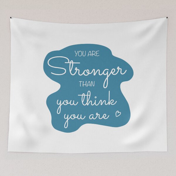 Item preview, You Are Stronger Than you Think You Are Affirmation in Teal designed and sold by CottoVerdi.