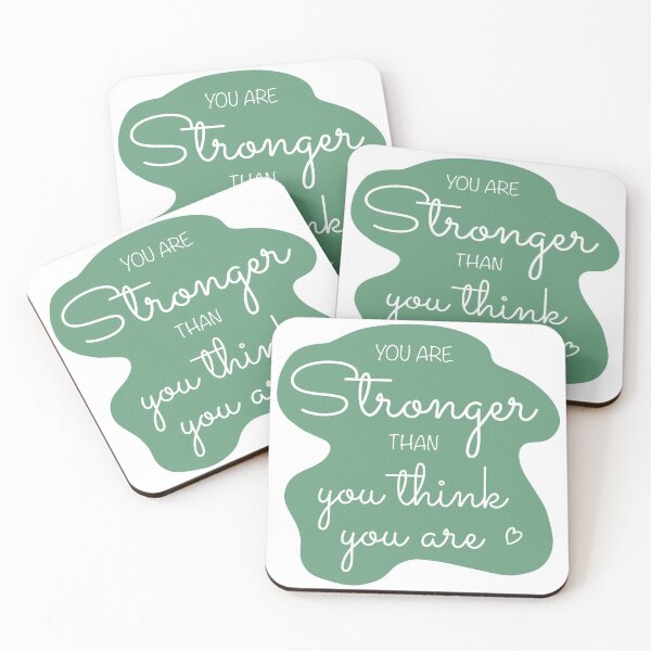 Item preview, You Are Stronger Than you Think You Are Affirmation in Green designed and sold by CottoVerdi.