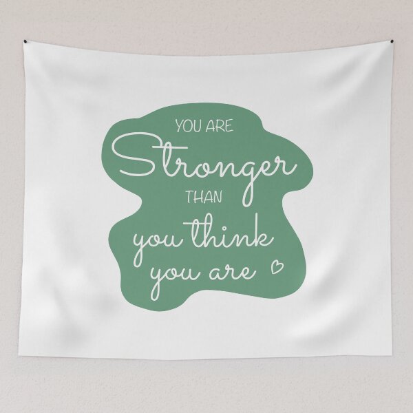 Item preview, You Are Stronger Than you Think You Are Affirmation in Green designed and sold by CottoVerdi.