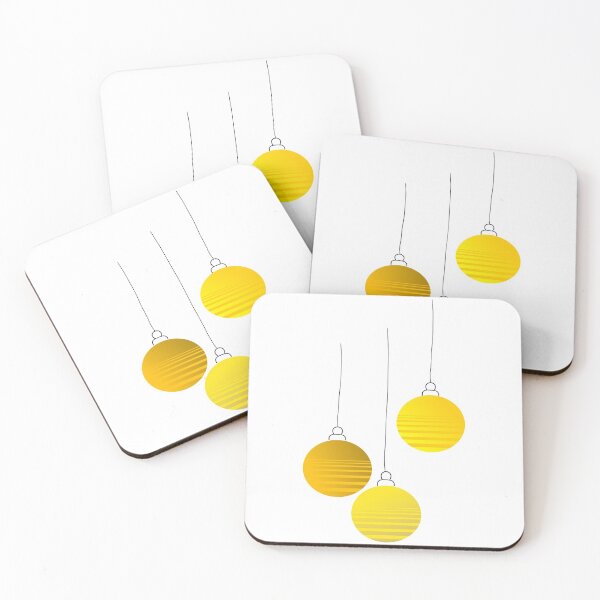 Item preview, christmas boubles stripes gold yellow designed and sold by MiraNomegusta.