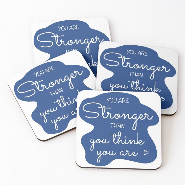 Item preview, You Are Stronger Than you Think You Are Affirmation in Blue designed and sold by CottoVerdi.