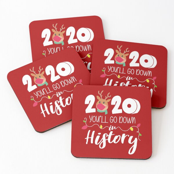 Item preview, Christmas 2020 You'll go down in history Funny Christmas Rudolf in mask, Reindeer Gift, Lockdown Christmas Gift, 2020 christmas, Toilet Paper 2020 Funny, Covid Christmas. designed and sold by ibeargifts.