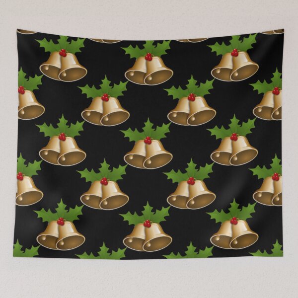 Item preview, Merry Christmas Repeating Pattern Mistletoe Bells  designed and sold by ThingsByJoy.