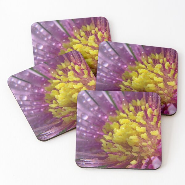 Item preview, purple flower wet with water or dew, yellow filaments designed and sold by Sergio Roberto Peña y Lillo Lonconao.
