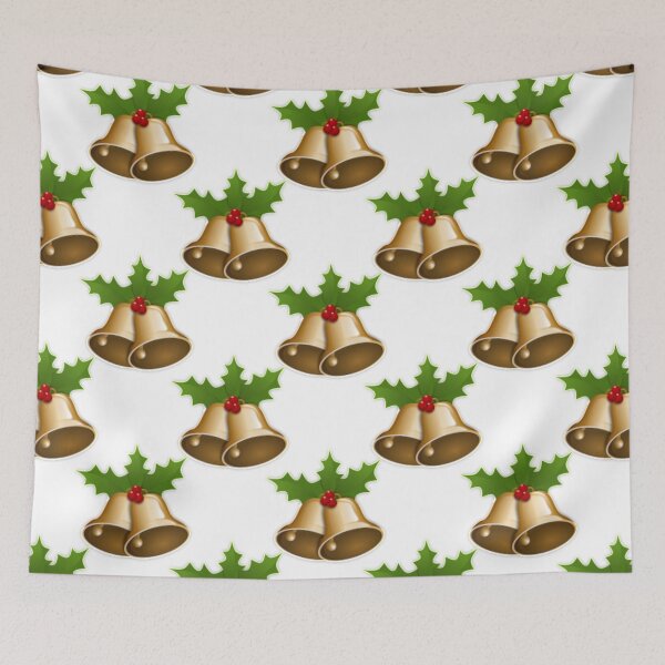 Item preview, Merry Christmas Repeating Pattern Mistletoe Bells  designed and sold by ThingsByJoy.