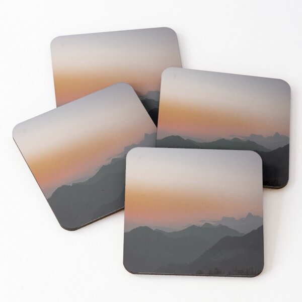 Item preview, Pastel orange mountain sunset designed and sold by Mariolangstieh.