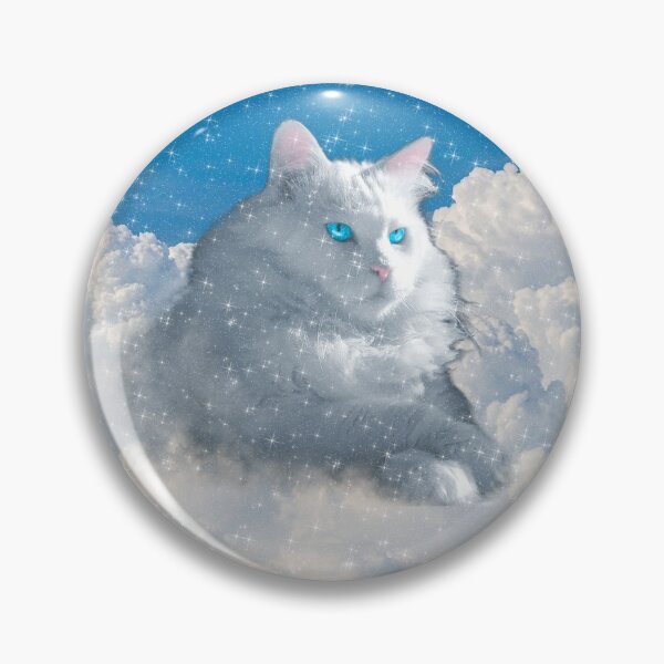 Item preview, White Cat Blue eyes in the clouds designed and sold by Jolly-Yosei.