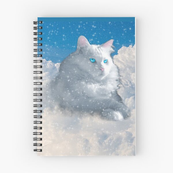 Item preview, White Cat Blue eyes in the clouds designed and sold by Jolly-Yosei.