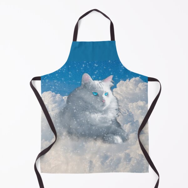 Item preview, White Cat Blue eyes in the clouds designed and sold by Jolly-Yosei.