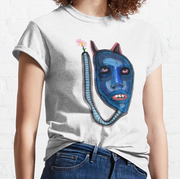 a blue worm holding a flower Classic T-Shirt