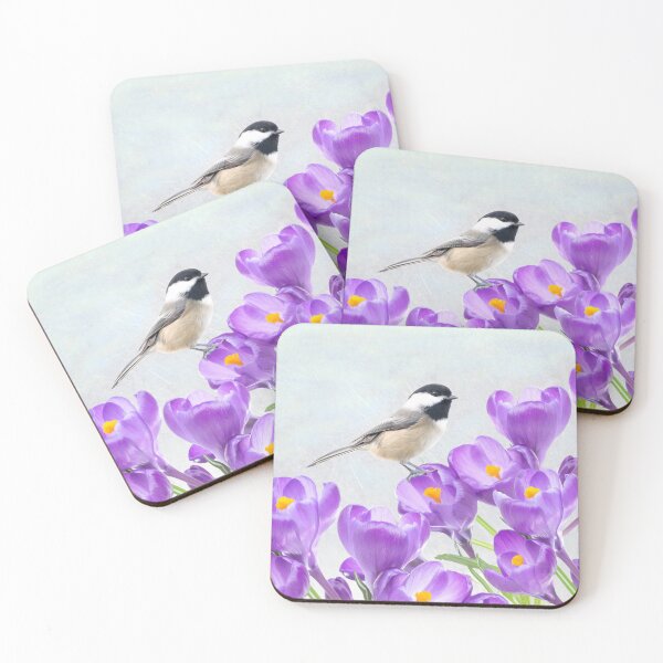 Item preview, Chickadee Bird and Purple Crocus designed and sold by FineArtography.