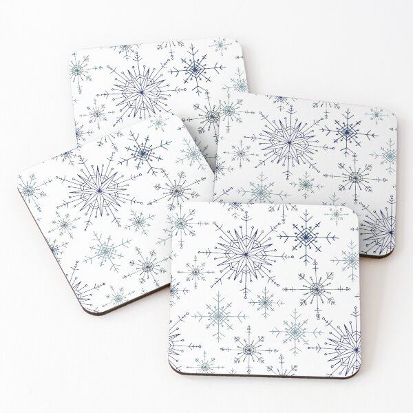 Item preview, Blue Snowflakes in Line designed and sold by FEM-creative.
