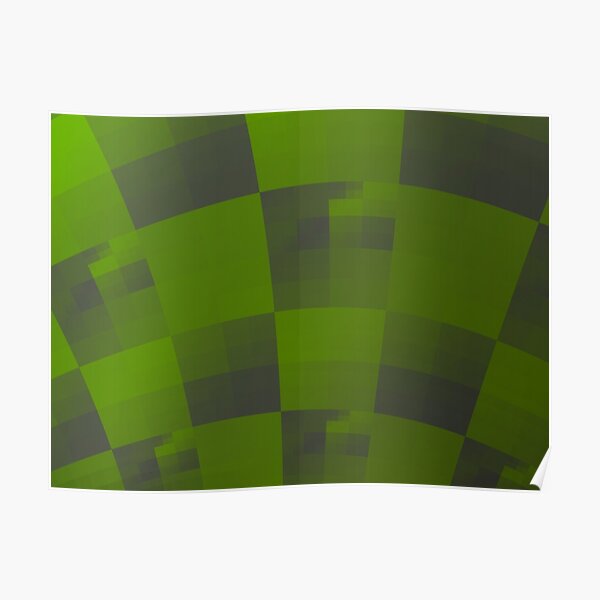 Green Squares Pattern Design Poster