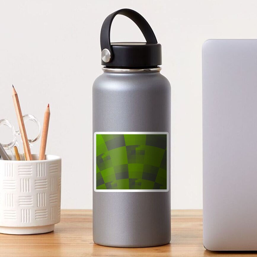 Green Squares Pattern Design Sticker