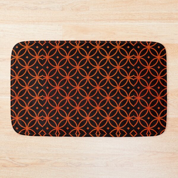 Item preview, Black and Red Sashiko Shippo tsunagi (Seven Treasures) Japanese Shashiko Pattern designed and sold by baligaia.