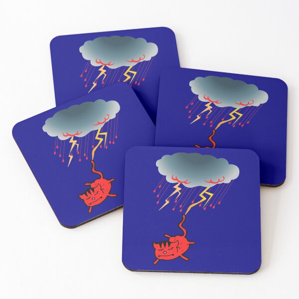 Item preview, Devil Cat of the Thunderstorm (Navy/Blue Background) designed and sold by mind-illusions.