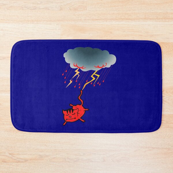 Item preview, Devil Cat of the Thunderstorm (Navy/Blue Background) designed and sold by mind-illusions.