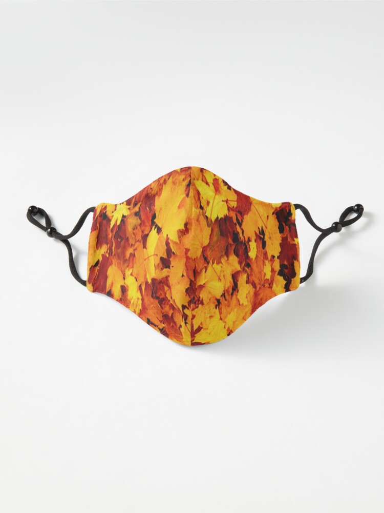 Alternate view of Golden Autumn Maple Leaves Mask