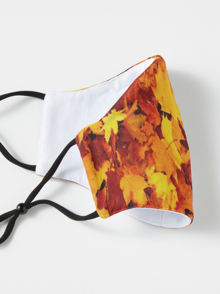Alternate view of Golden Autumn Maple Leaves Mask