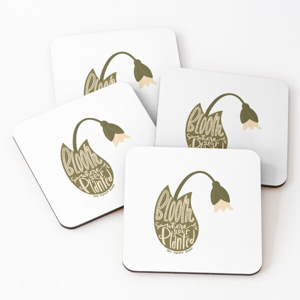 Item preview, Bloom where your planted - hand lettered flower designed and sold by NewBranchStudio.