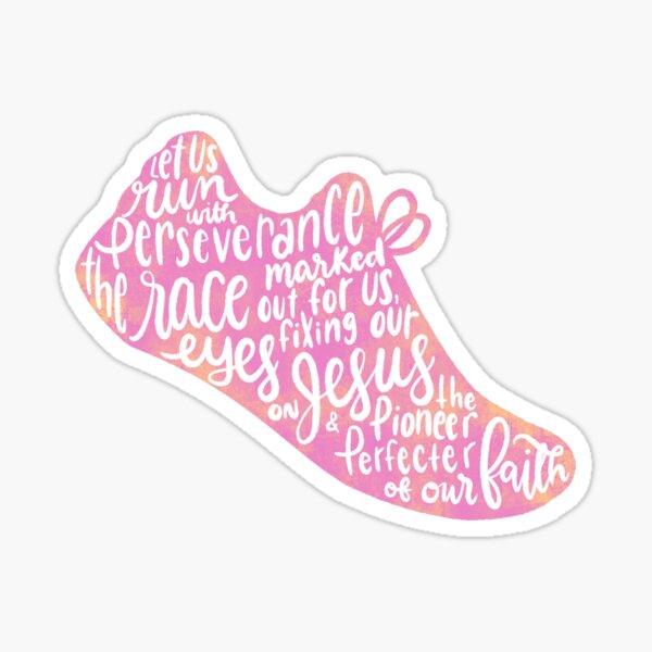 Item preview, Hebrews 12:1-2 - Run the Race (pink) designed and sold by NewBranchStudio.
