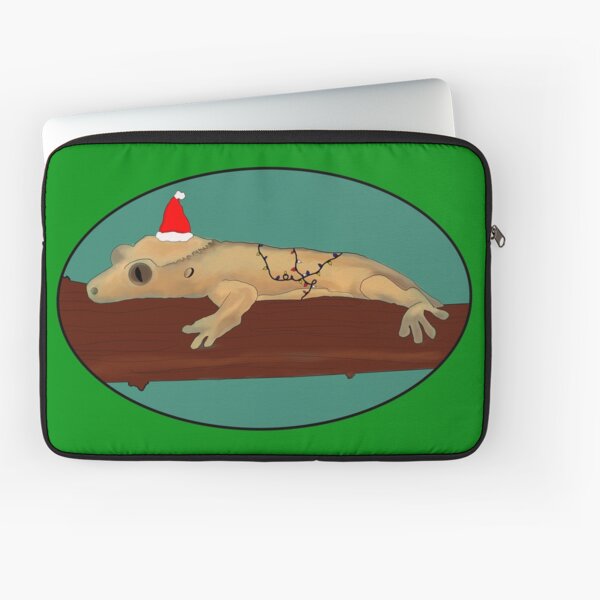 Christmas Crested Gecko Laptop Sleeve