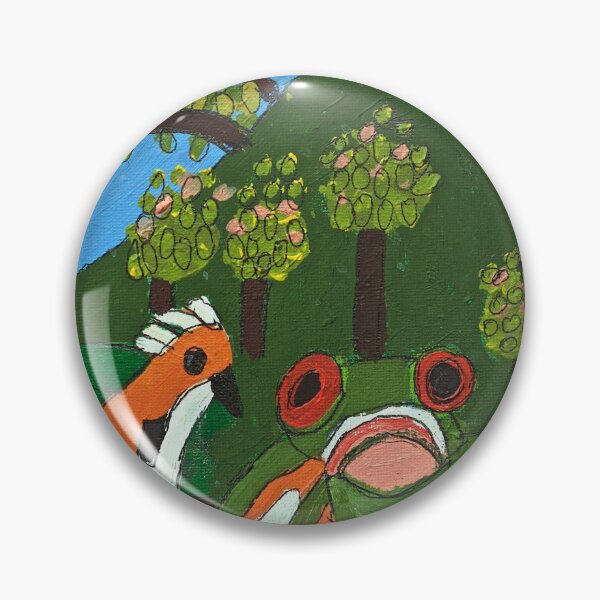 Item preview, Green Frog and Bird Zion Levy Stewart Original Art designed and sold by Zion Levy Stewart.