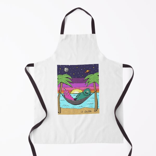 Item preview, Sunset Hammock Beach Buddy Monsters designed and sold by Intergalactic Unicorn: Art by Anna Schmidt.