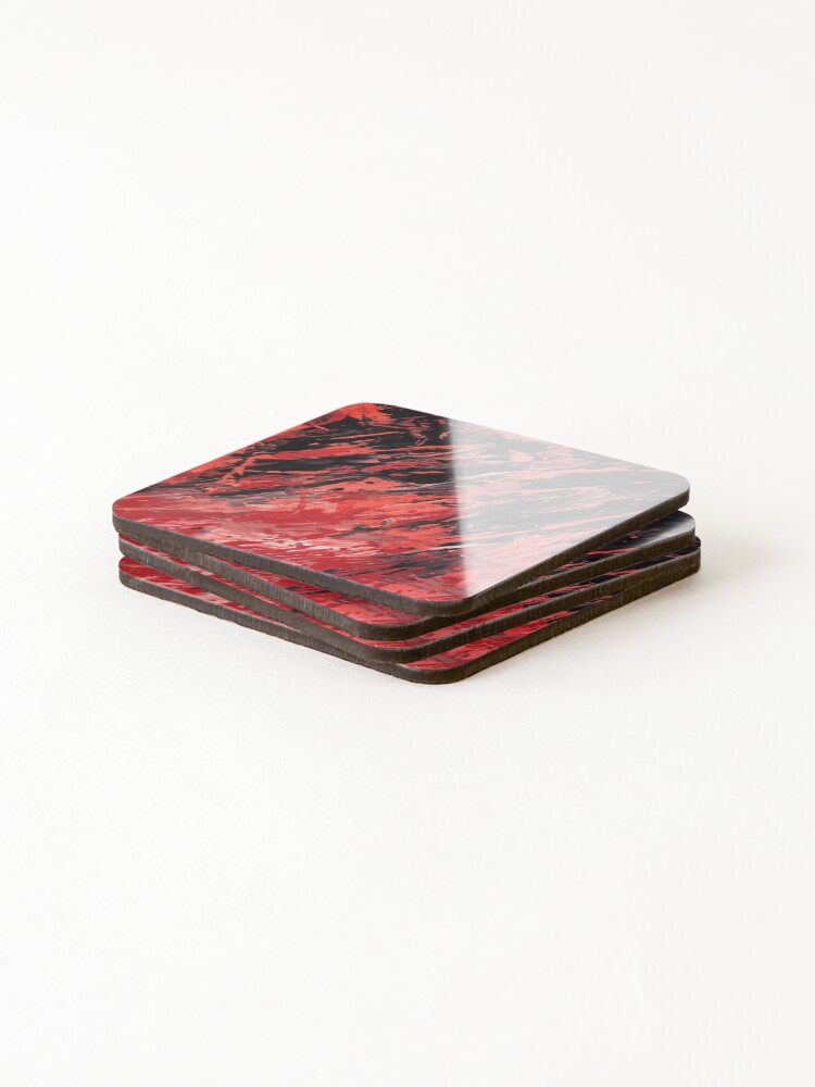 Thumbnail 4 of 5, Coasters (Set of 4), Red Abstract designed and sold by Edmode.