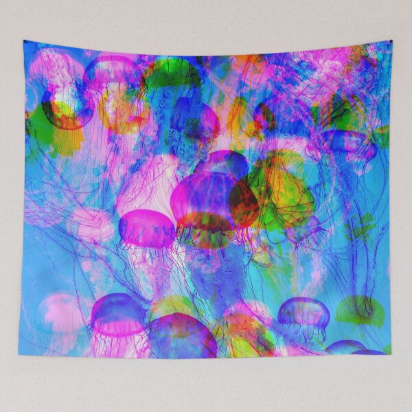 Item preview, Tiny Neon Jellyfish Jamboree designed and sold by StayCuztom.
