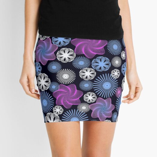 Dancing Spirographs Mini Skirt