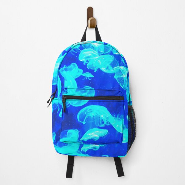 Item preview, Bright Blue Glowing Jellyfish Deep Blue Sea designed and sold by StayCuztom.