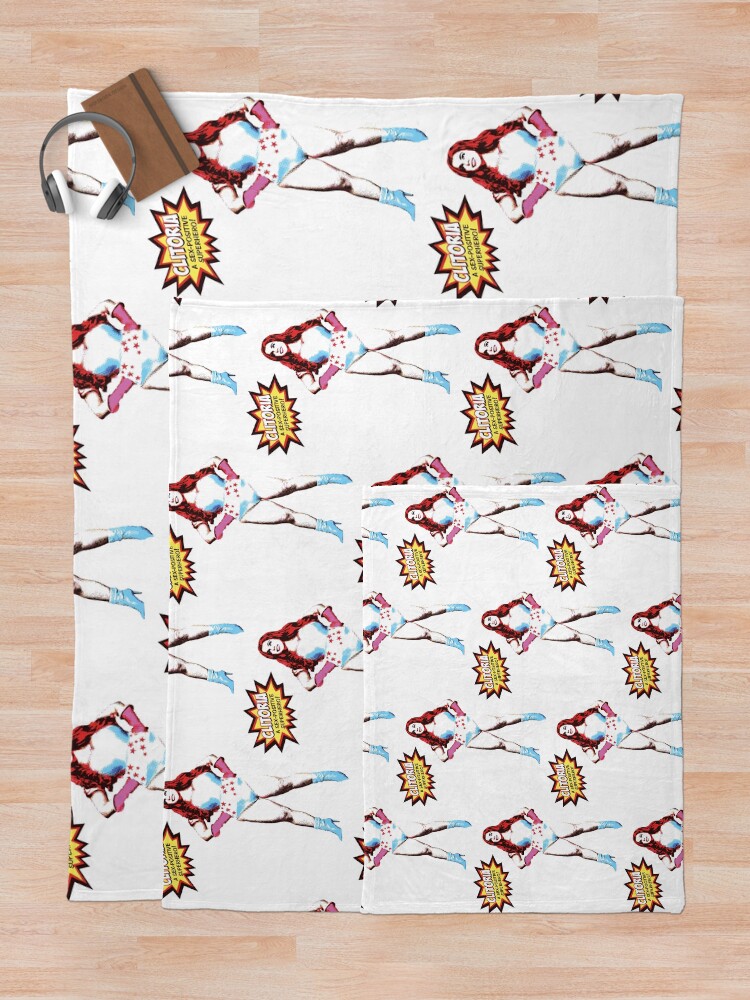 Alternate view of Clitoria Comic Style Throw Blanket