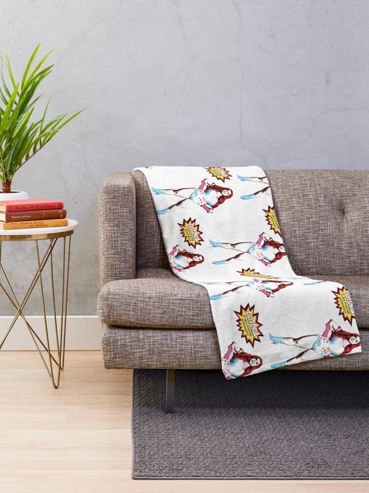 Alternate view of Clitoria Comic Style Throw Blanket